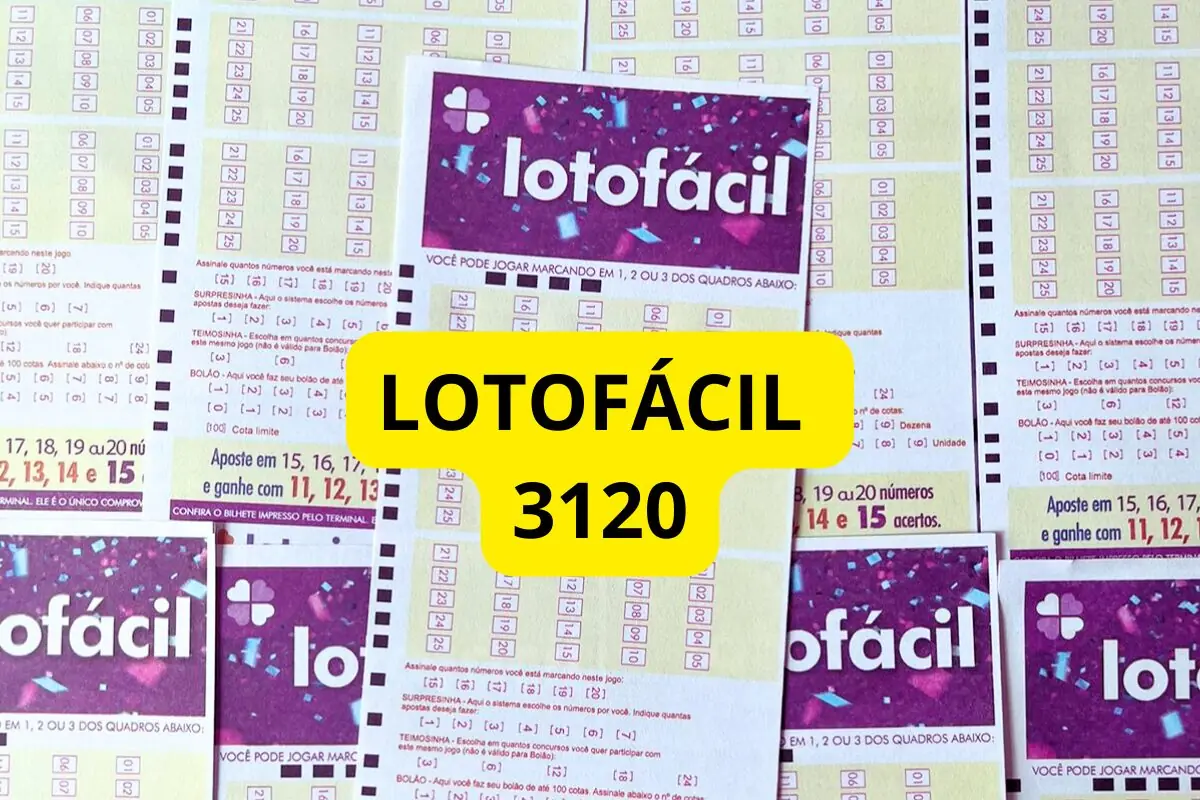 imagem do Sorteio do resultado da Lotofácil 3120