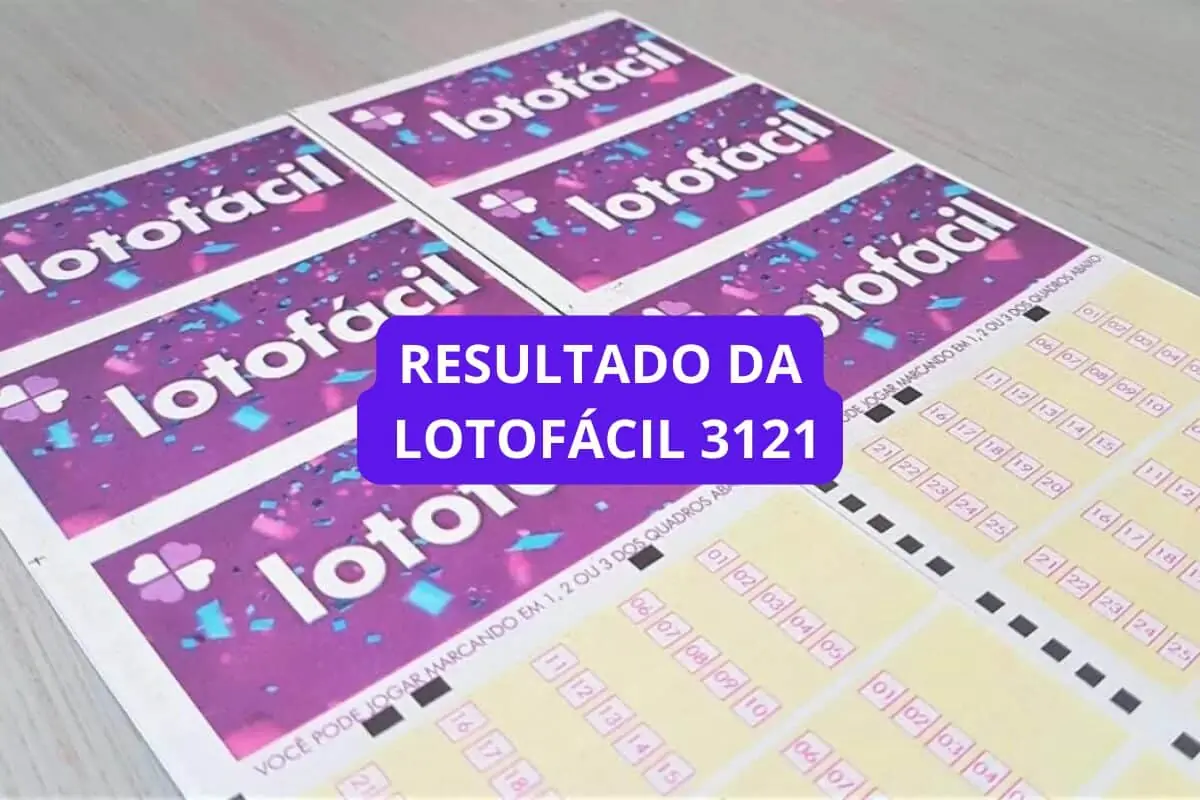 imagem do Sorteio do resultado da Lotofácil 3121