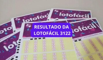 imagem do Sorteio do resultado da Lotofácil 3122