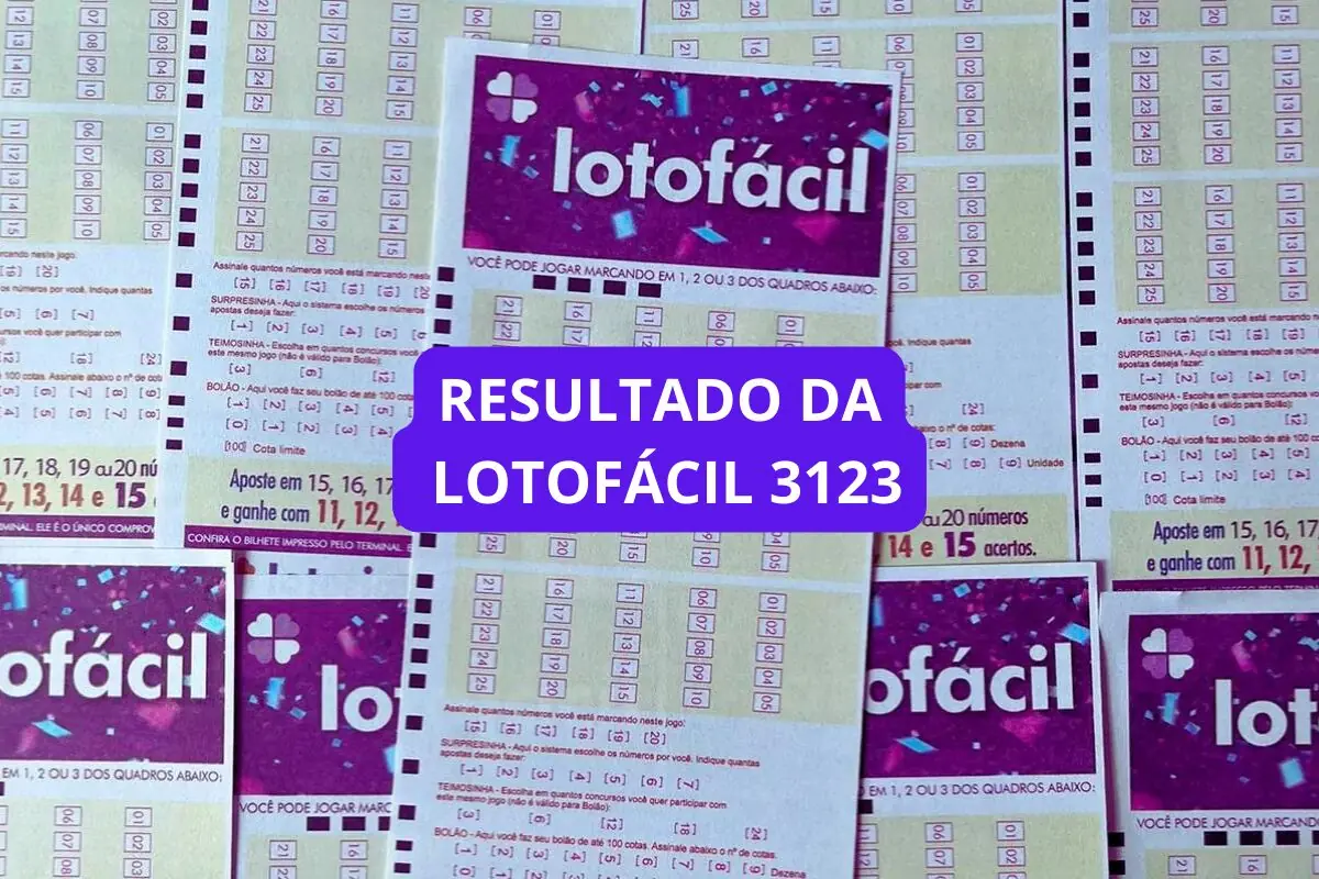 imagem do Sorteio do resultado da Lotofácil 3123