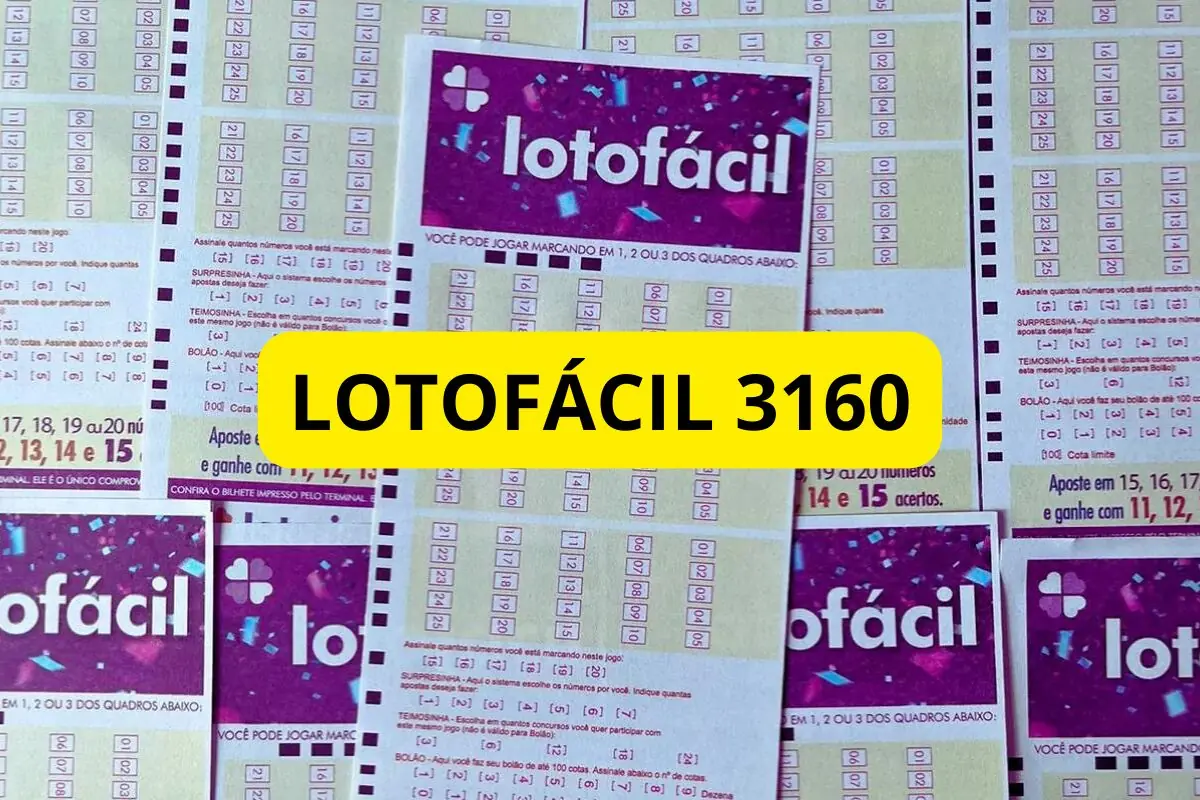 Imagem do resultado da Lotofácil 3160
