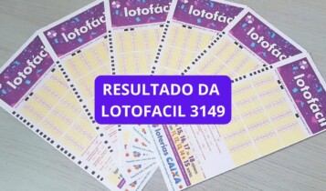 imagem mostra bilhete do Sorteio do resultado da Lotofácil 3149