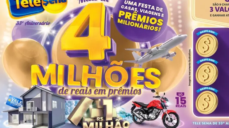 Resultado da Tele Sena de 33º aniversário: 1º sorteio e ganhadores (13/10)