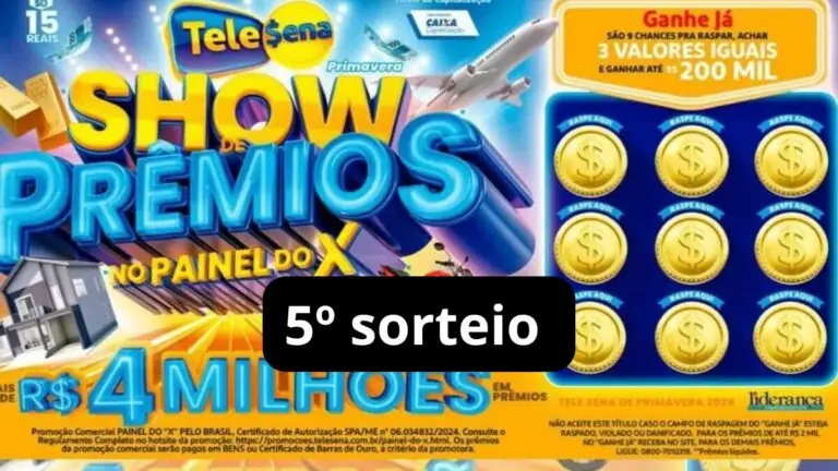 Resultado da Tele Sena de Primavera 2024: 5º sorteio e ganhadores (6/10)