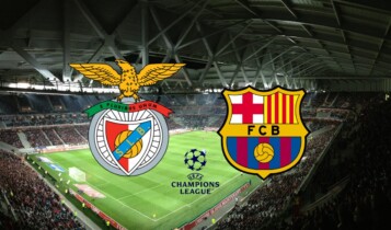 Imagem mostra Jogo do Benfica e Barcelona