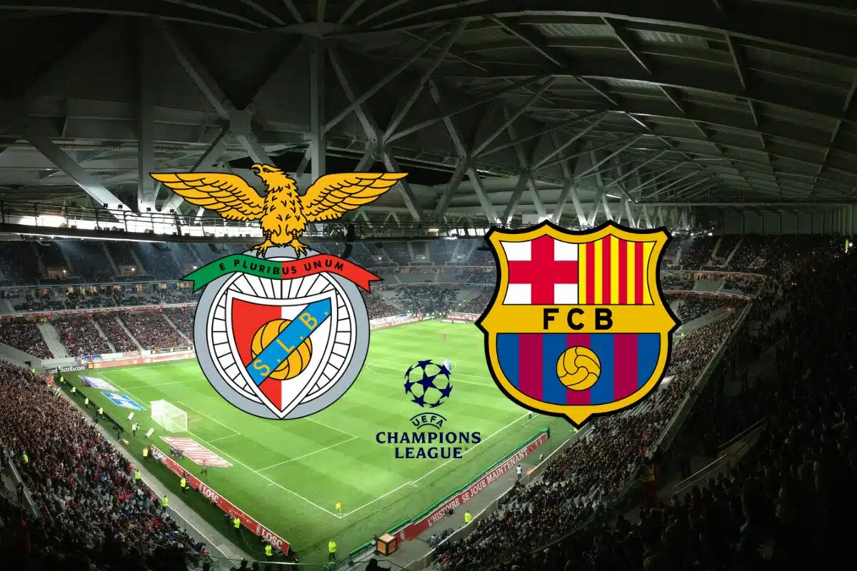 Imagem mostra Jogo do Benfica e Barcelona