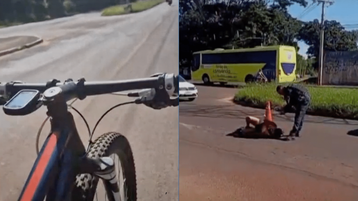 Ciclista filma atropelamento em CG: veja estado de saúde ciclista 1