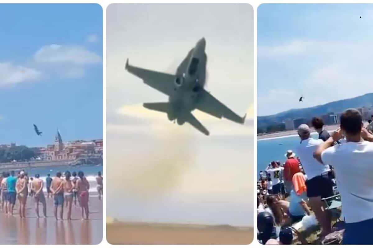 VÍDEO: Caça faz manobra arriscada para público e quase cai