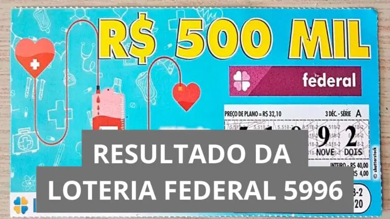 Resultado da Loteria Federal hoje 5996 de sábado (30/08/25)
