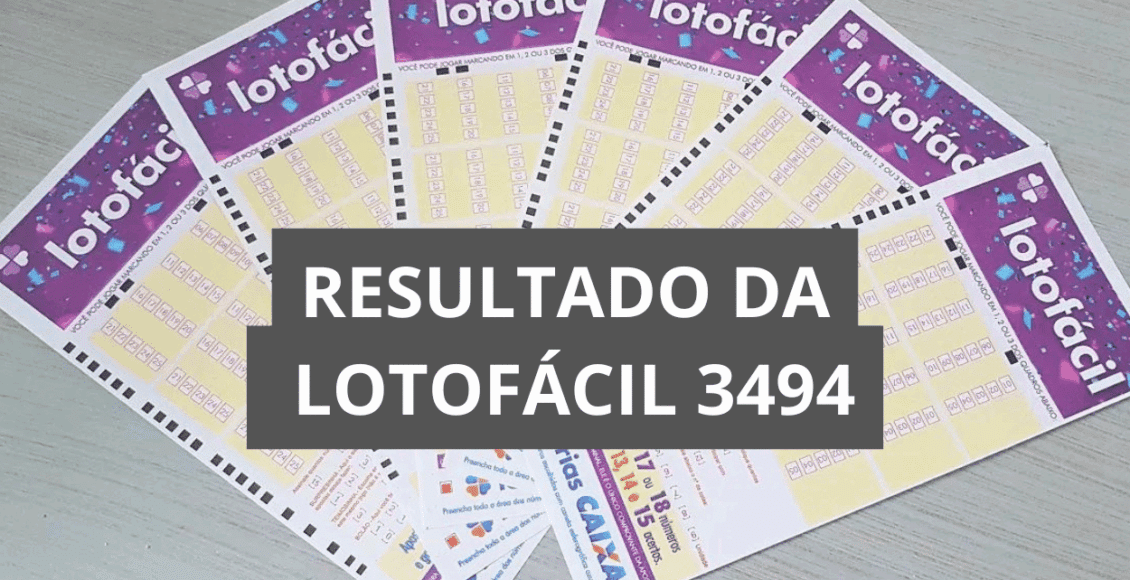 Resultado da Lotofácil de hoje concurso 3494