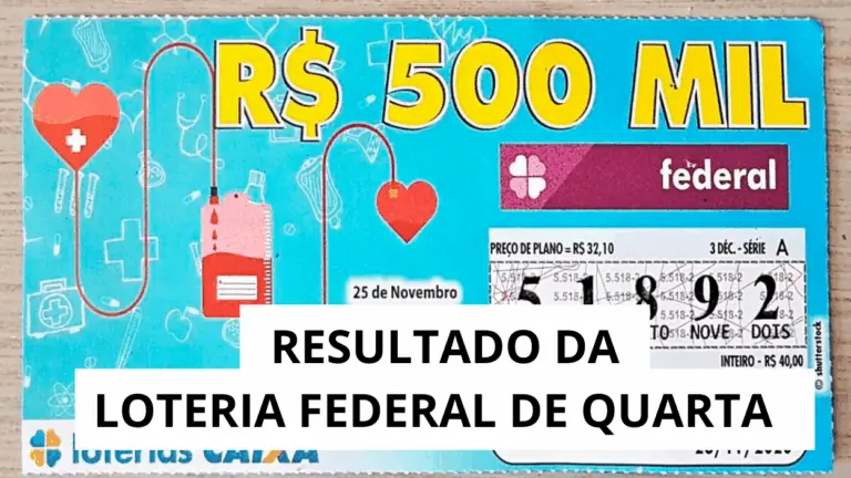 Que horas é o sorteio do resultado da Loteria Federal 6019 de quarta (19/11/25)