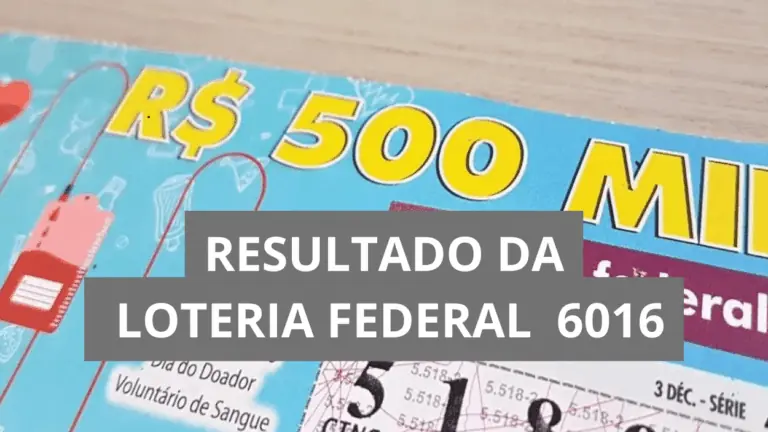 Resultado da Loteria Federal hoje 6016 de sábado (08/11/25)