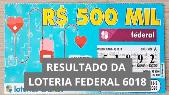 Resultado da Loteria Federal hoje 6018 e ganhadores