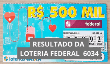 Resultado da Loteria Federal hoje 6034