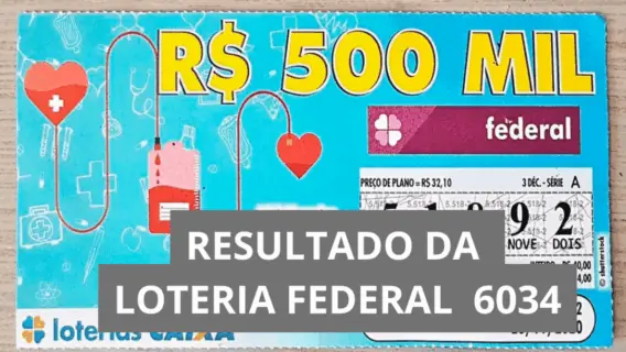 Resultado da Loteria Federal hoje 6034 de sábado (17/01/26)