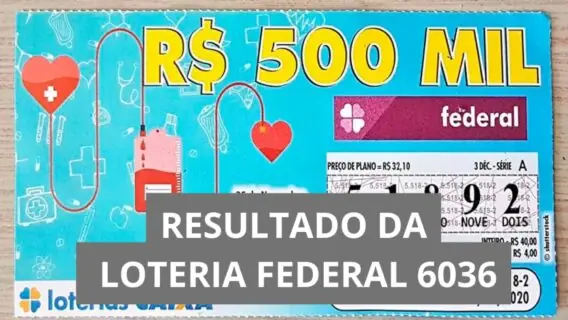 Resultado da Loteria Federal hoje 6036 de sábado (24/01/26)