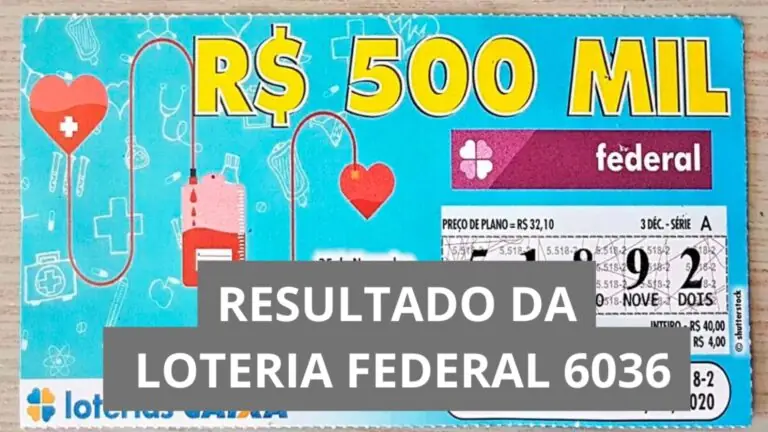 Resultado da Loteria Federal hoje 6036 de sábado (24/01/26)