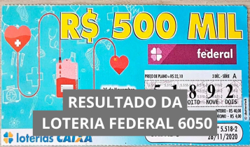 Resultado da Loteria Federal hoje 6050 de quarta (18/03/26) Resultado da Loteria Federal hoje 6050