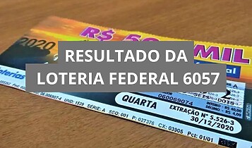 Resultado da Loteria Federal hoje 6057 de quarta-feira (15/04/26) Resultado da loteria Federal hoje 6057