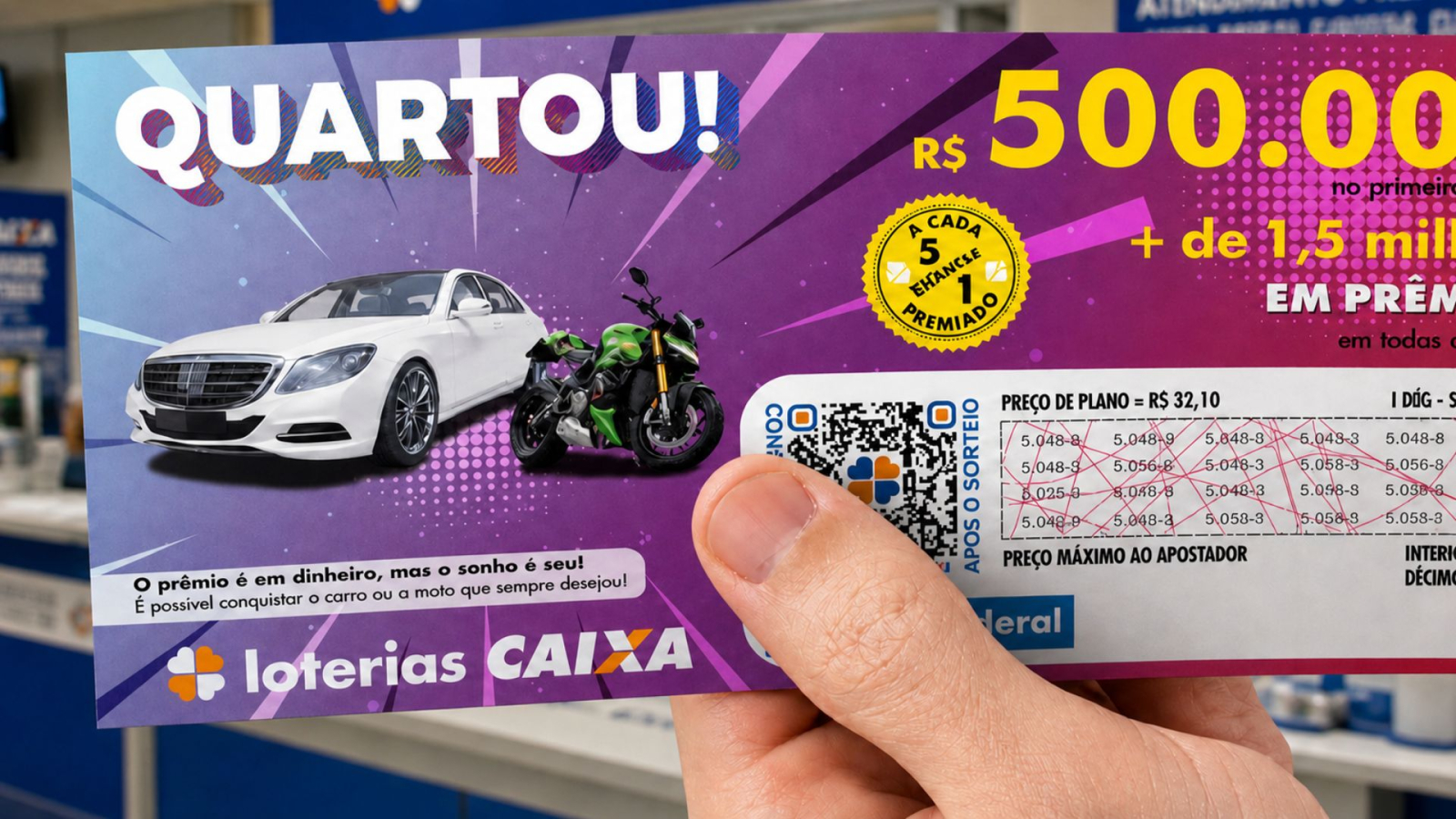 Resultado da Loteria Federal 6075 e rateio (17/06/26)