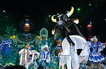 Boi Caprichoso na 1ª noite do Festival de Parintins 2026 — Foto: Divulgação/Caprichoso