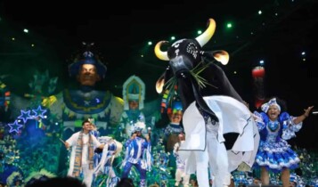 Boi Caprichoso na 1ª noite do Festival de Parintins 2026 — Foto: Divulgação/Caprichoso