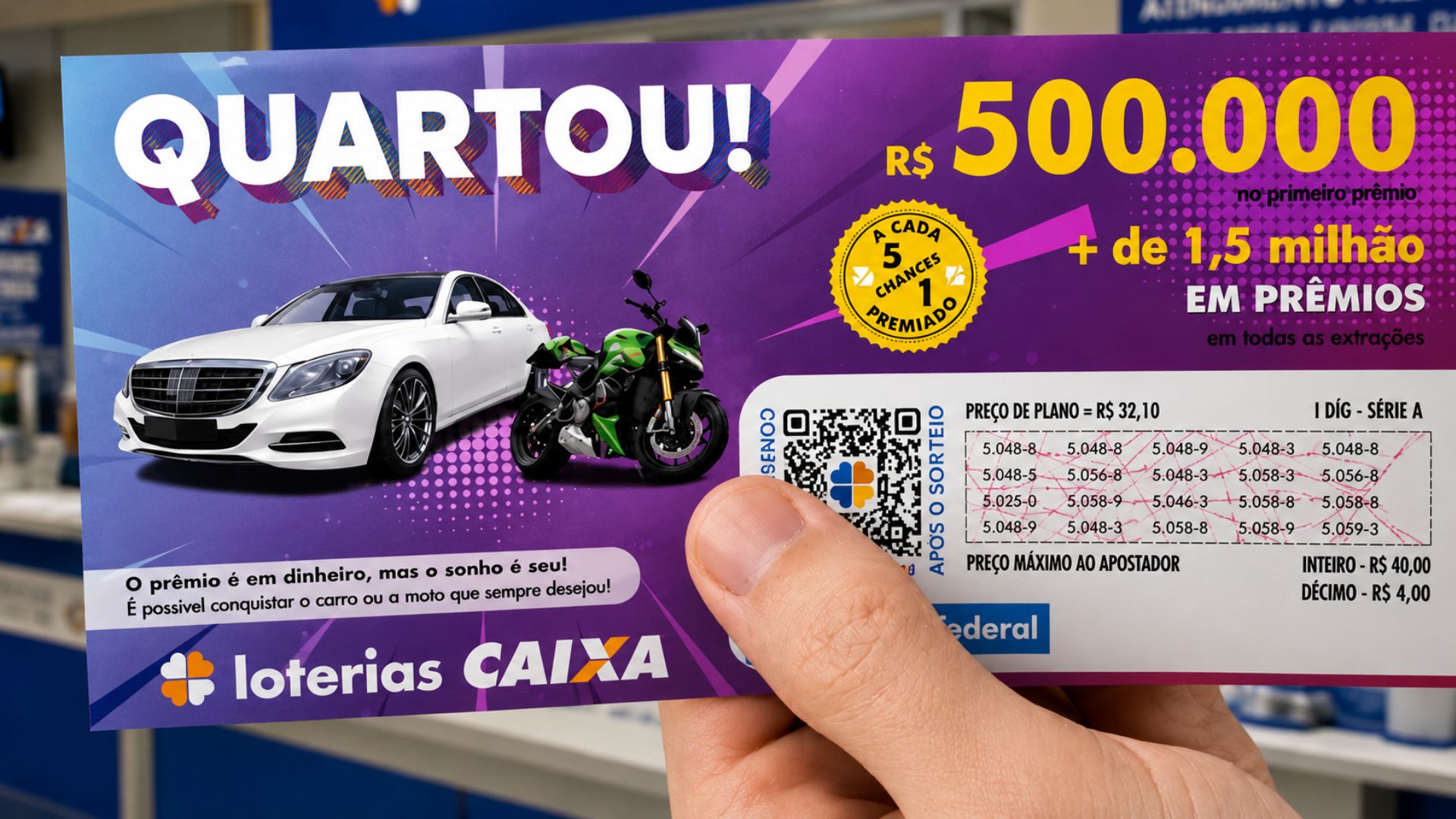 Resultado da Loteria Federal 6079 quarta e rateio hoje (01/07/26)