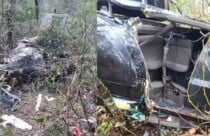 destroços do helicóptero que levava Rick